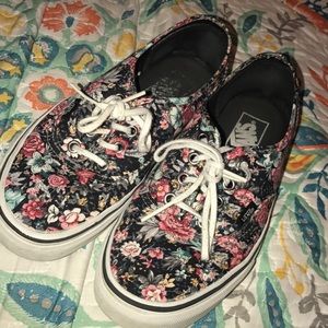 floral authentic vans skate shoe sneakers